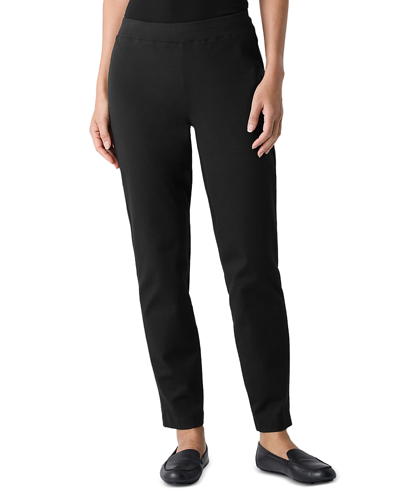 Eileen Fisher Womens Knit High Rise Ankle Pants In Black