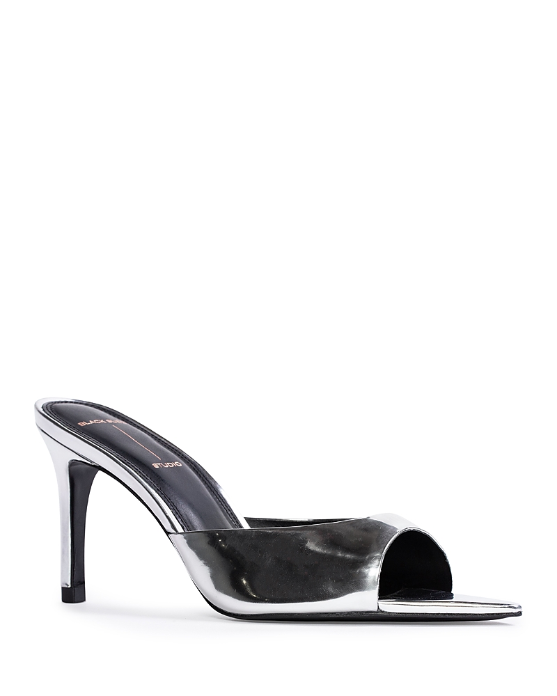 Black Suede Studio Women’s Brea Patent Leather High Heel Sandals