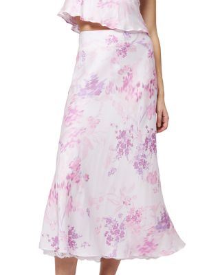 Elyria Oona Satin Midi Skirt 