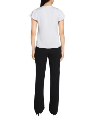 Ruffle Sleeve Top in Silk Georgette