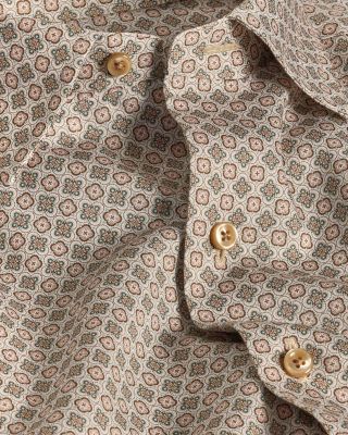 Regular Fit Geometric Print Sport Shirt