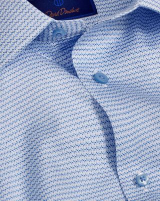 Slim Fit Twill Micro Geometric Print Dress Shirt