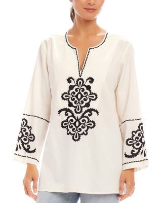 Karen Kane - Three Quarter Sleeve Embroidered Tunic
