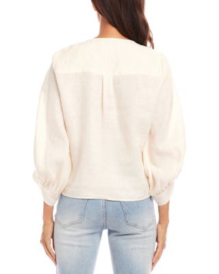 Linen Tie Front Top