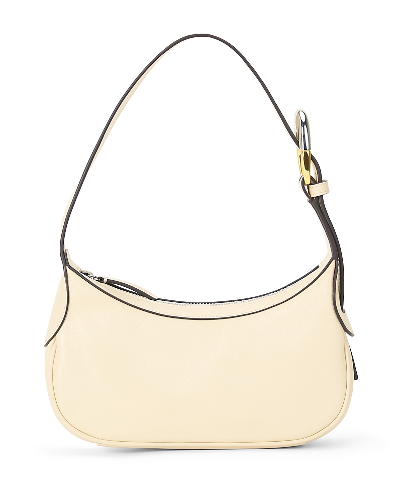 Staud Lennox Leather Shoulder Bag In Cream