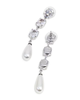 Tiered Crystal Pearl Droplet Earrings 