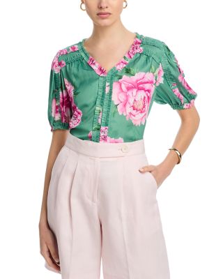 T Tahari - Ruffled Floral Blouse