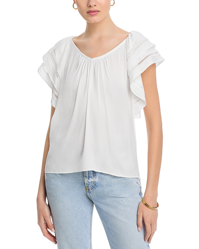T Tahari Flutter Sleeve Top