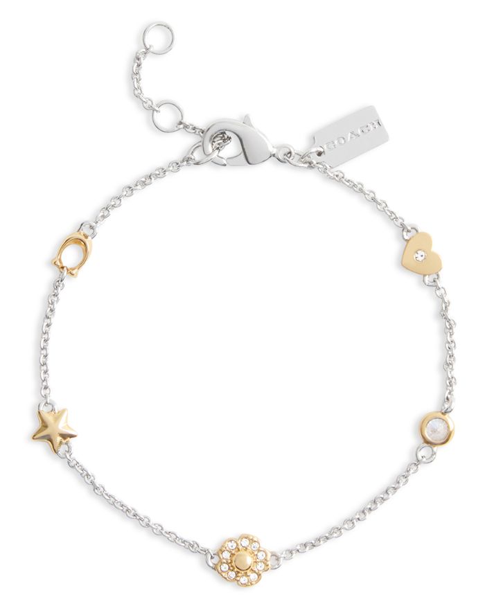 Signature Tea Rose Heart Flex Bracelet in Two Tone