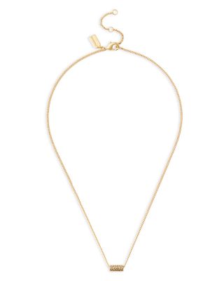 Signature Quilted Tube Pendant Necklace, 16"