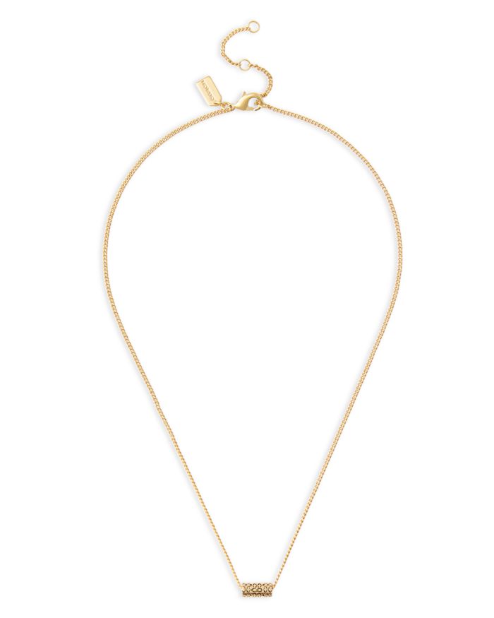 Signature Quilted Tube Pendant Necklace, 16"