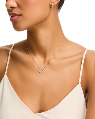 Diamond Horseshoe Pendant Necklace in 14K Yellow Gold, 0.44 tcw