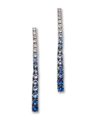 Bloomingdale's Fine Collection - Sapphire Ombr&eacute; Linear Earrings in 14K White Gold