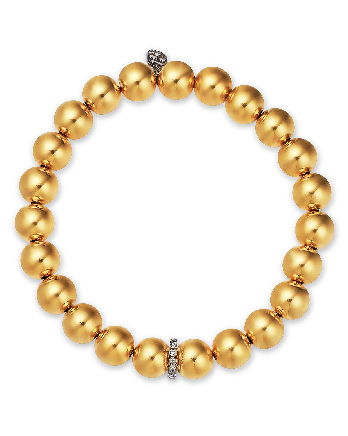 Sydney Evan 14K Yellow Gold Diamond Bezel Rondelle Beaded Bracelet, 0.07 tcw
