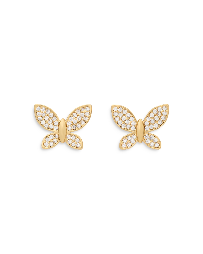 Kate Spade New York Pave Butterfly Stud Earrings In Gold Tone In Gold