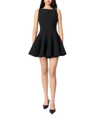 Short Flared Tweed Dress