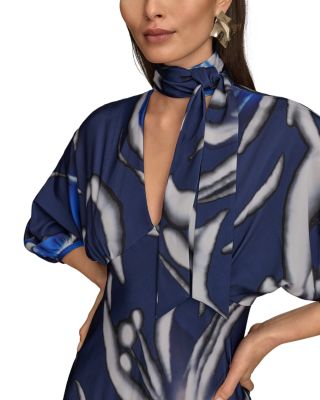 Satin Tie Neck Dress