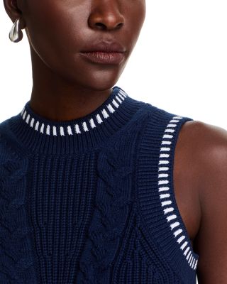 Cable Knit Sleeveless Sweater