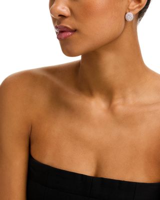 Diamond Pav&eacute; Cluster Earrings in 14K White Gold, 2 tcw