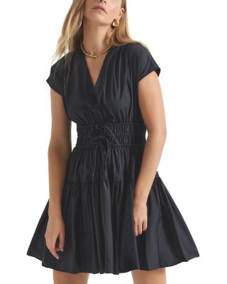Tora V Neck Smocked Poplin Dress