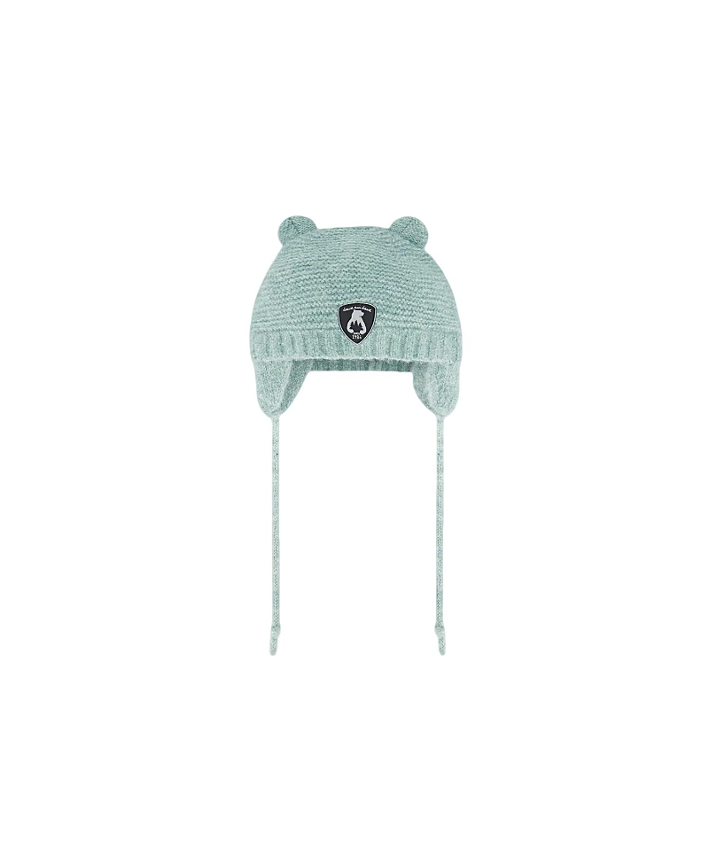 Deux Par Deux Unisex Knit Hat With Ears - Baby In Iceberd Green