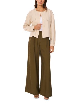 Cropped Button Front Jacket