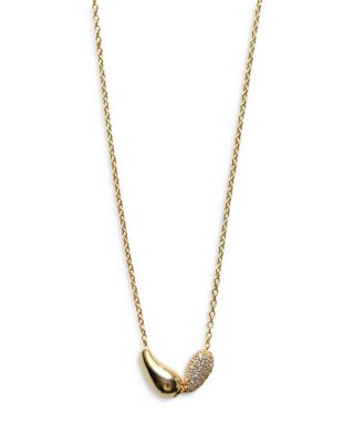 Argento Vivo - 18K Gold Plated Sterling Silver Cubic Zirconia Teardrop Duo Necklace, 18"