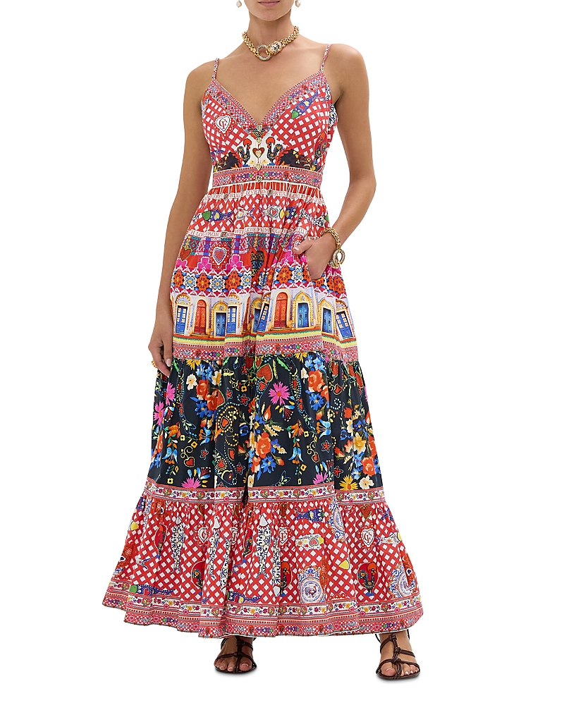 Camilla Tiered Mixed Print Dress