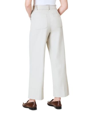 Stretch Twill Crop Wide Leg Pants 