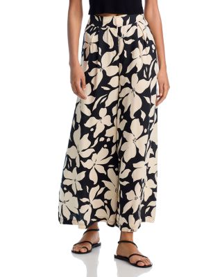 AQUA - Ayala Floral Wide Leg Pants - Exclusive