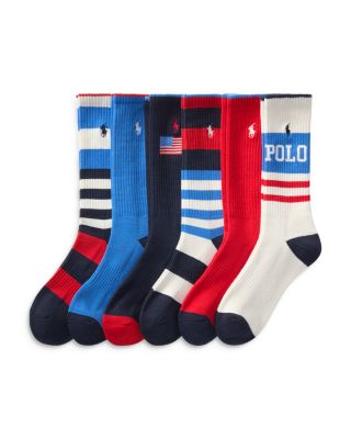 Polo Ralph Lauren - Men's USA Crew Socks, Pack of 6