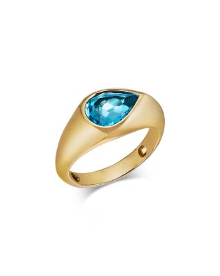 Bloomingdale's Fine Collection - Pear Shaped Swiss Blue Topaz Bold Gold Ring in 14K Yellow Gold