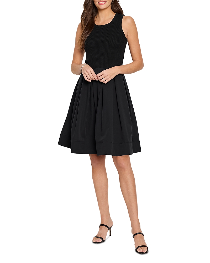 Nic + Zoe Nic+zoe Dani Sleeveless Mixed Media Dress In Black Onyx