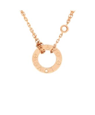 Pre-Owned Cartier - 2 Diamonds Love Pendant Necklace 18K Rose Gold and Diamonds