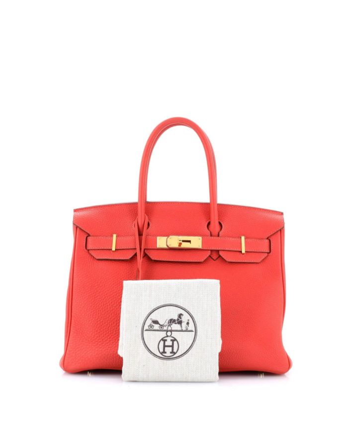 Birkin 30 Handbag Red Togo with Gold Hardware
