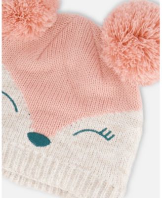 Girls' Knit Hat with Ears and Deer Face - Baby