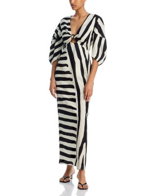 Cala de la Cruz - Gaia Striped Cut Out Maxi Dress