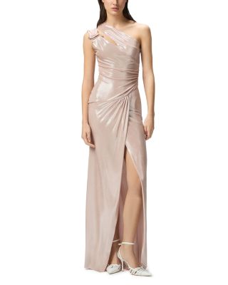 Elegant Laminated One Shoulder Dress