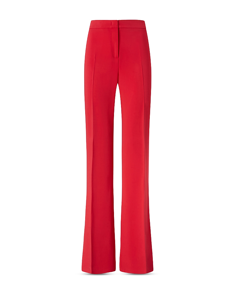 Pinko Flared Elegant Trousers In Technical Cady In Lively Red
