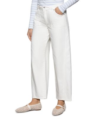 District High Rise Column Ankle Jeans in Bleached White