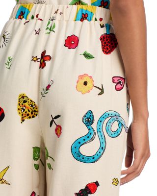 Border Print Mixed Print Sleeveless Tank Top & Wide Leg Pants - Exclusive 