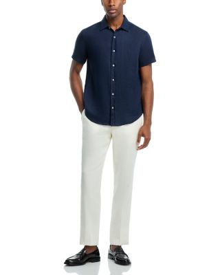 Short Sleeve Linen Shirt in True Navy - Exclusive
