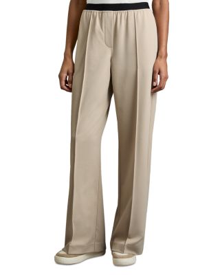 REISS - Petites Contrast Waistband Wide Leg Pants