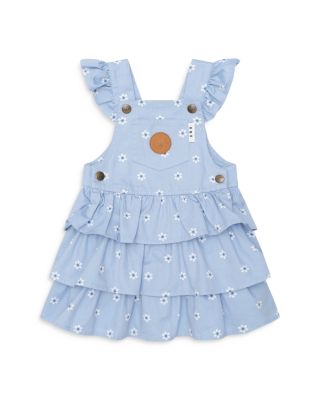 Huxbaby - Girls' Ditsy Floral Chambray Tiered Overall Dress - Baby