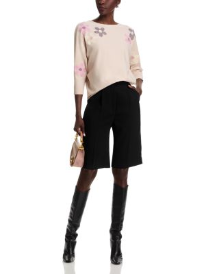 Flower Embroidery Dolman Sleeve Sweater
