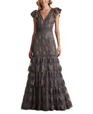 Tadashi Shoji - Rhone Tiered Embroidered Tulle Gown