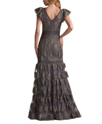 Rhone Tiered Embroidered Tulle Gown