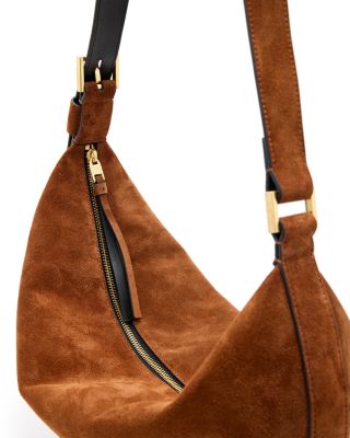 Halfmoon Suede Shoulder Bag