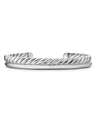 David Yurman - DY Mercer Two Row Cuff Bracelet in Sterling Silver, 8mm