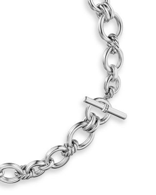 Mercer Chain Necklace in Sterling Silver with Diamonds, 8mm
